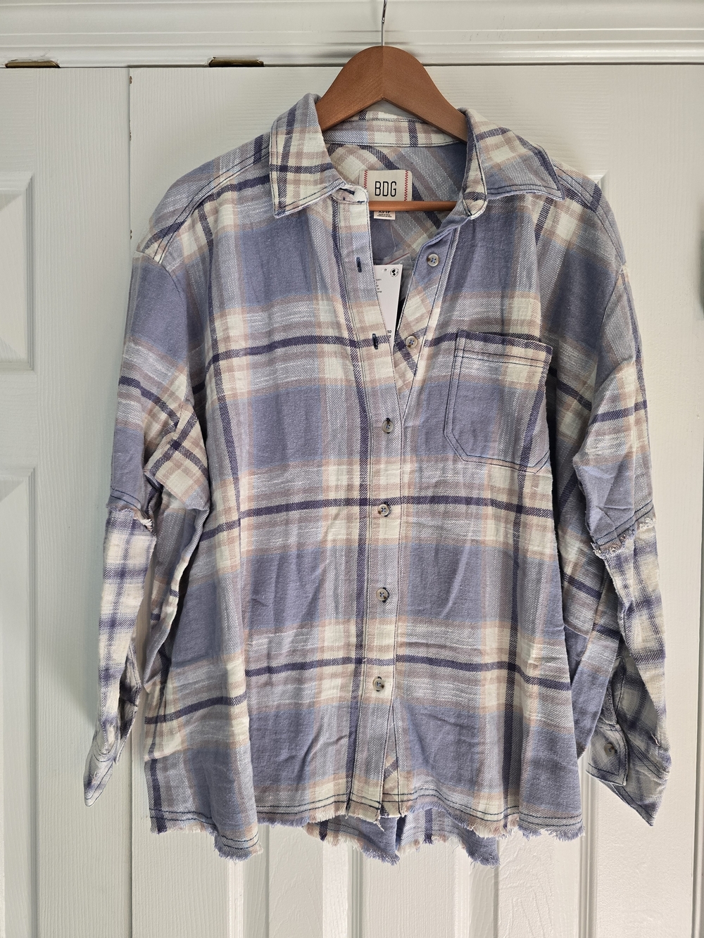 NWT BDG Lavender Plaid Button-Up Shirt - XS